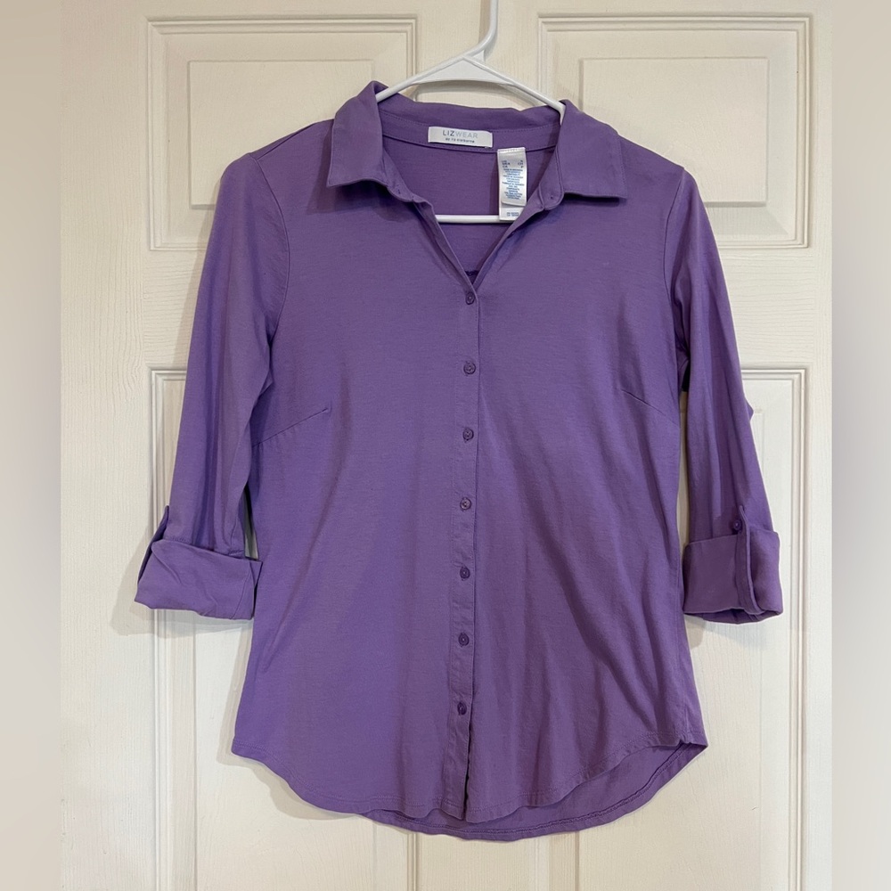 Liz Wear Purple Button Down